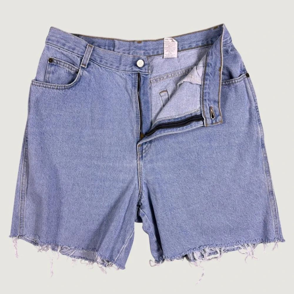 Vintage 90s Gitano Denim Cutoff Shorts Women 16 High Rise 31W Light Wash